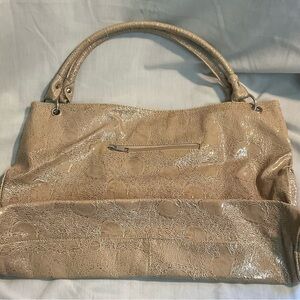 Elegant Mottled Tan Women's Oversized Handbag Tote (#2) 12”Tx17”W